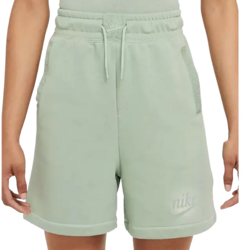 Nike Women's Sportswear High waisted Essential French Terry Shorts Dusty Green - Picture 4 of 10